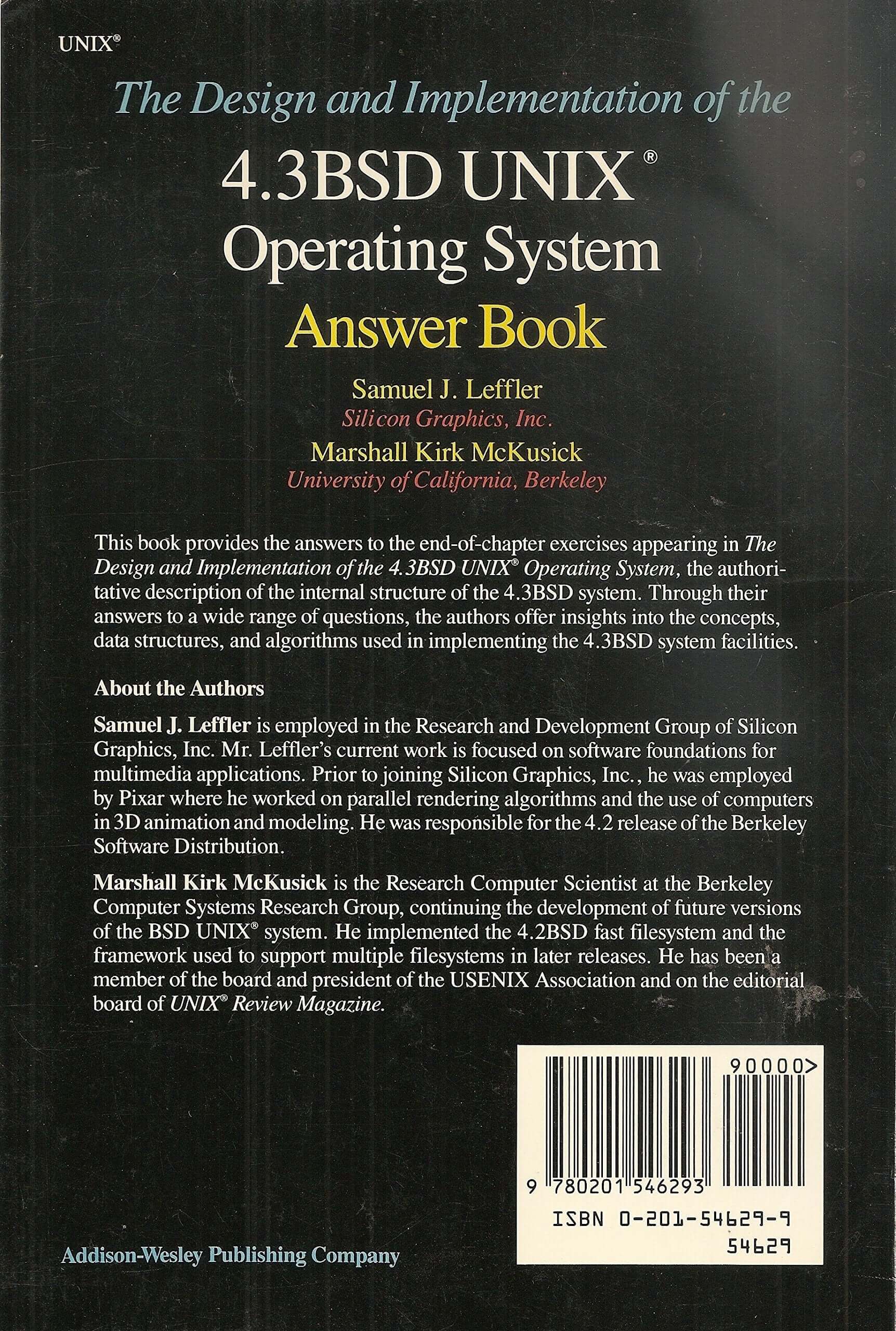 The Design and Implementation of the 4.3 Bsd Unix Operating System: Answer Book used book depot