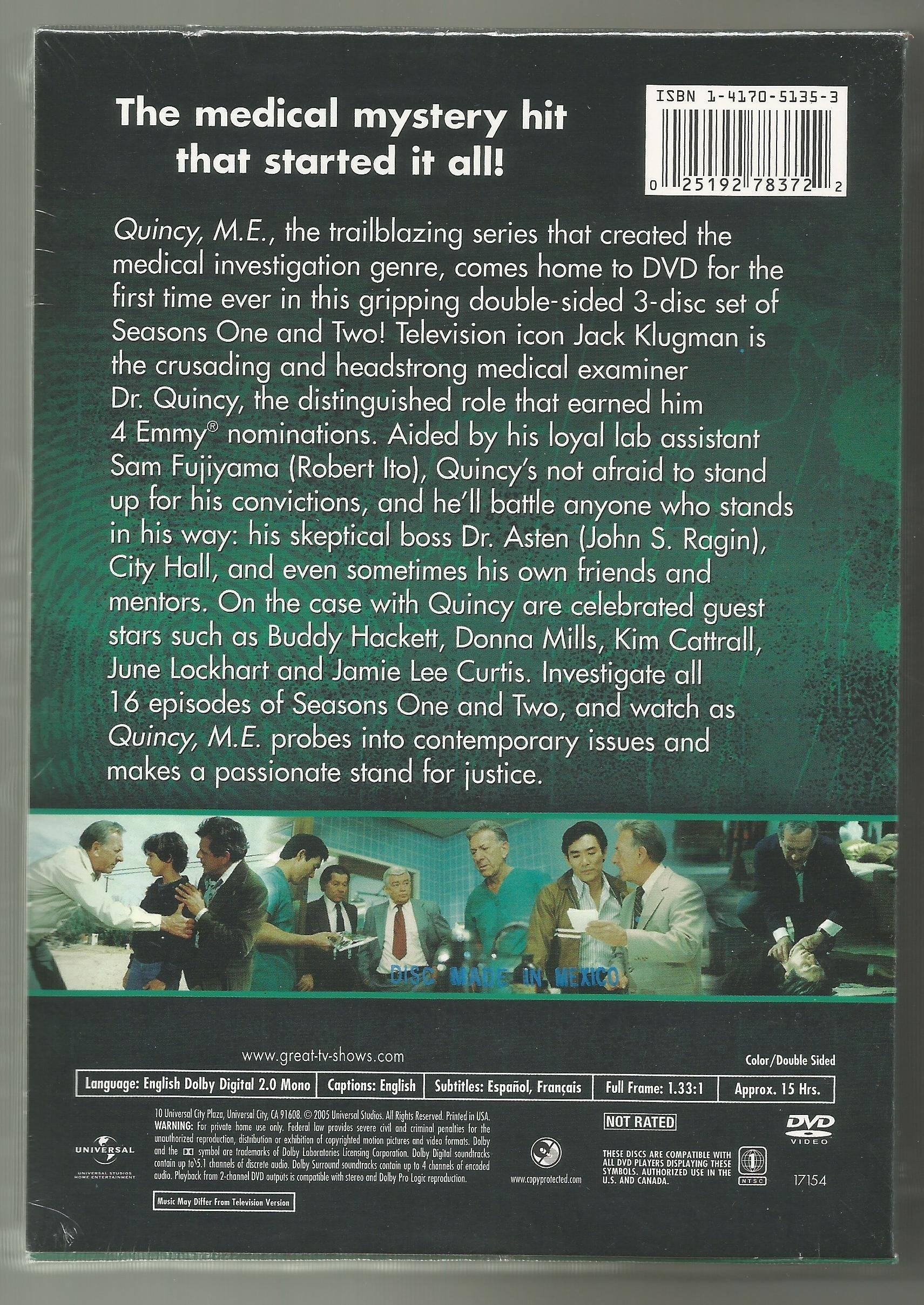 Quincy, M.E. - Seasons 1 & 2 used book depot