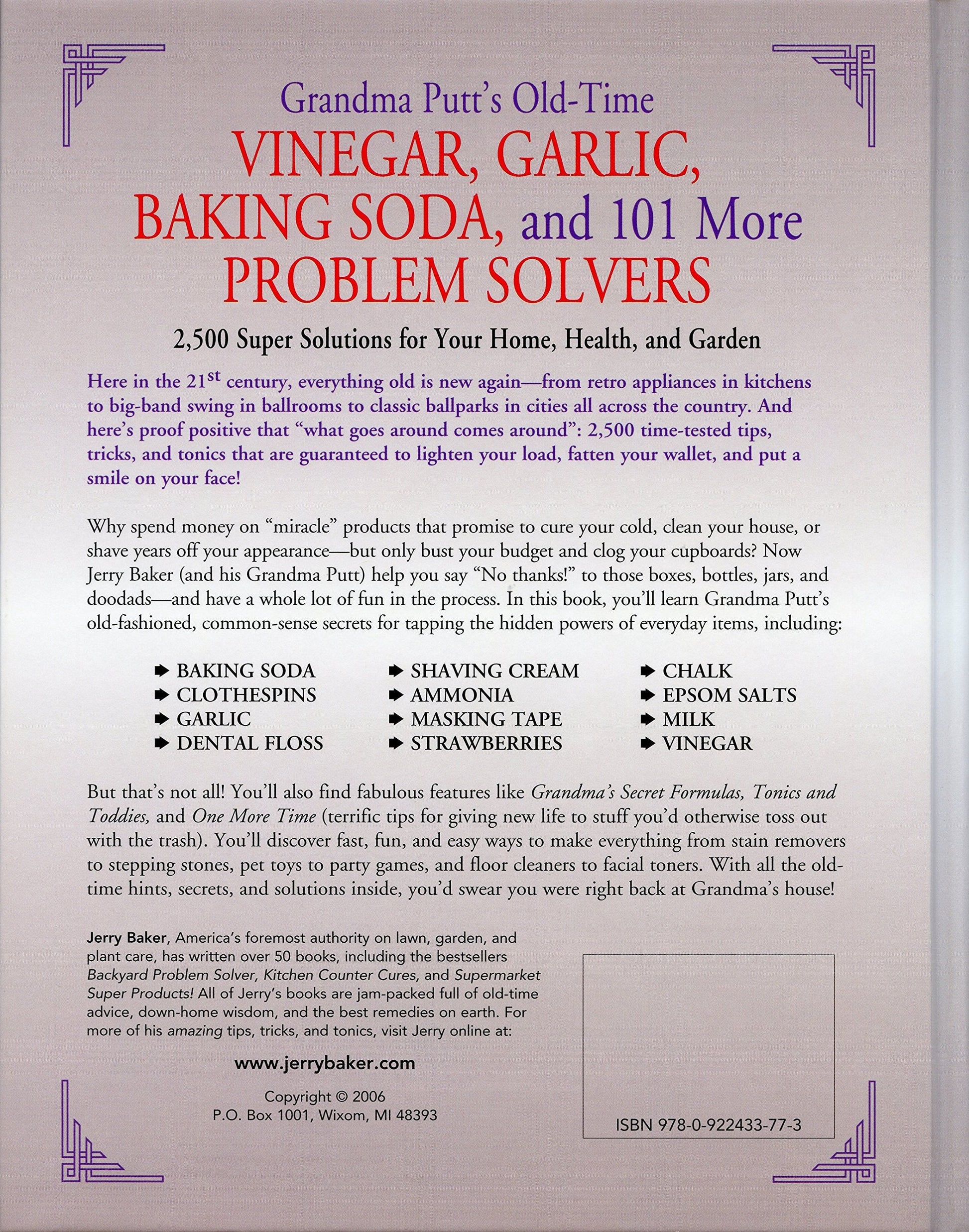 Grandma Putt's Old-Time Vinegar, Garlic, Baking Soda, and 101 More Problem Solvers: 2,500 Super Solutions for Your Home, Health, and Garden used book depot