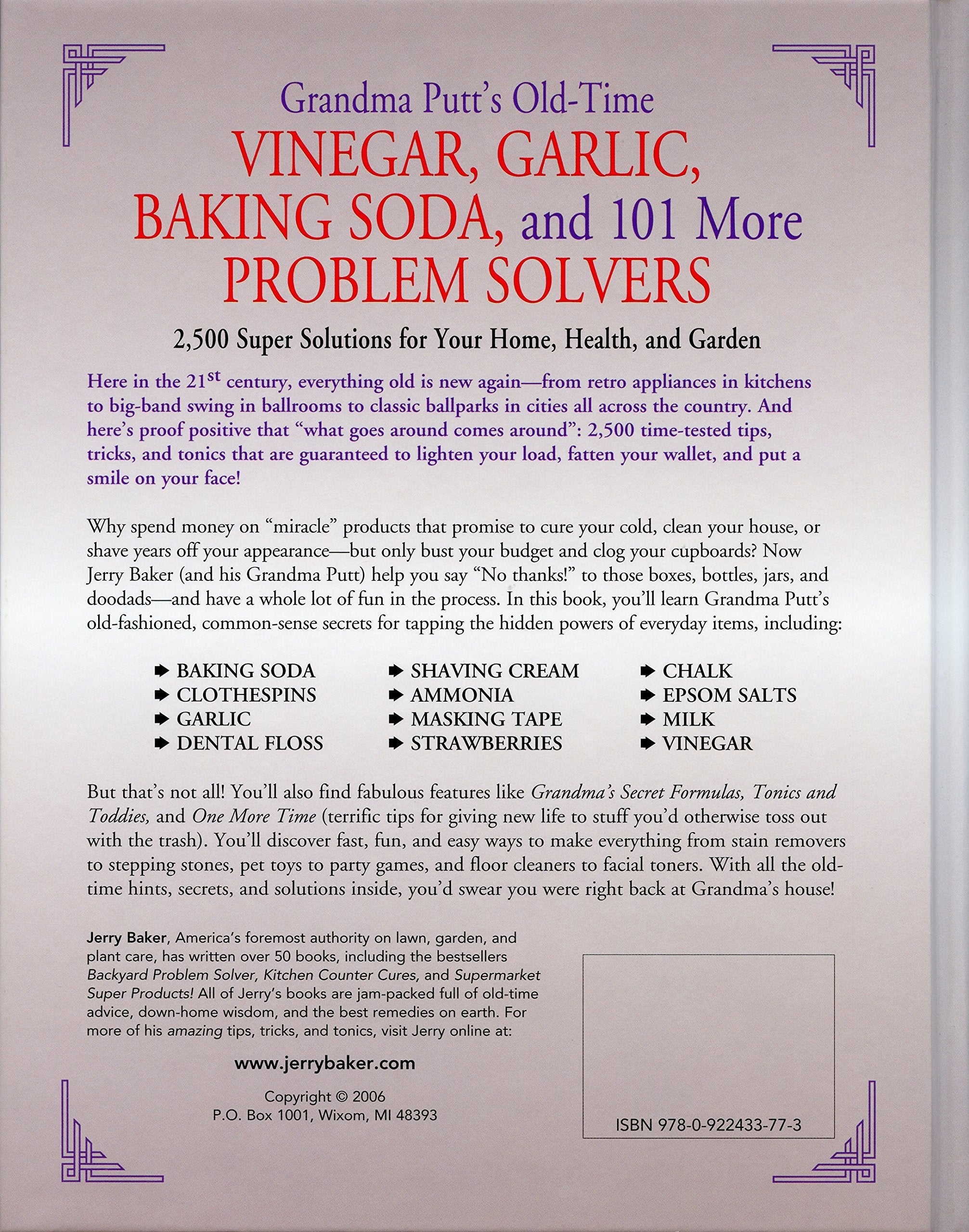 Grandma Putt's Old-Time Vinegar, Garlic, Baking Soda, and 101 More Problem Solvers: 2,500 Super Solutions for Your Home, Health, and Garden used book depot