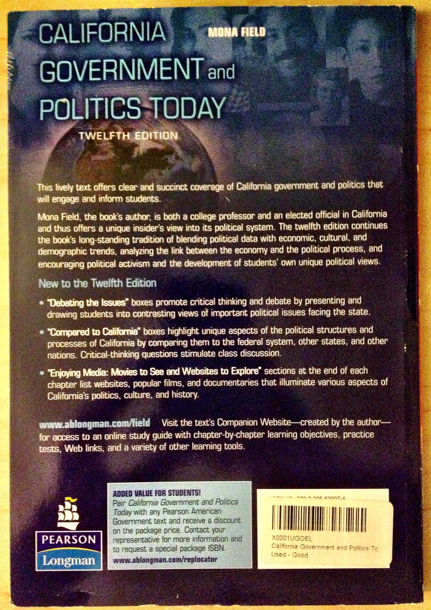 California Government and Politics Today (12th Edition) used book depot