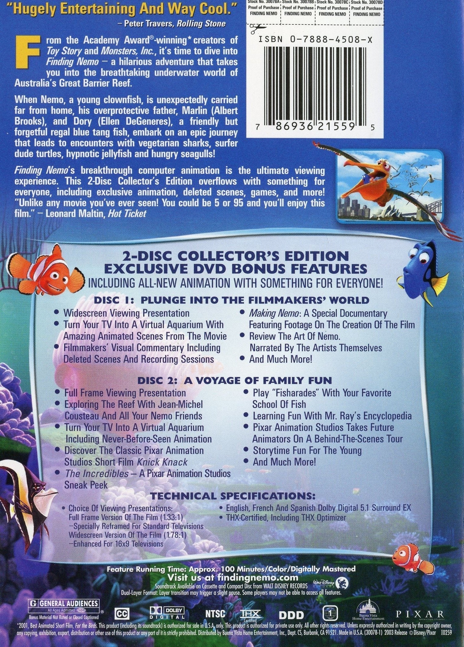 Finding Nemo (Two-Disc Collector's Edition) [DVD] used book depot