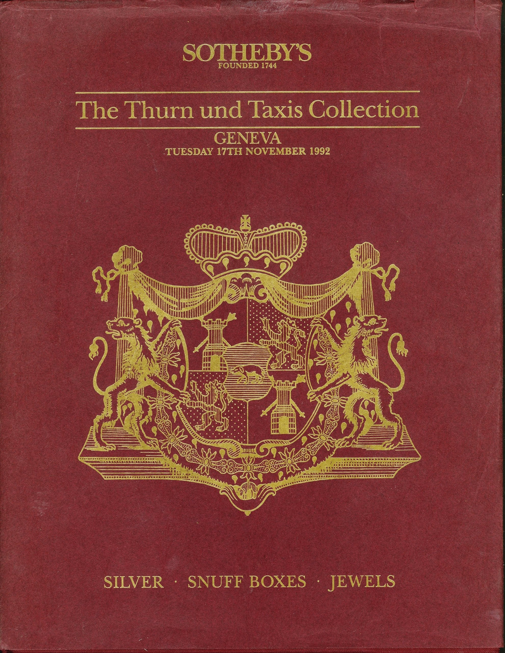 THE THURN UND TAXIS COLLECTION: Silver, Snuff Boxes, Jewels. used book depot
