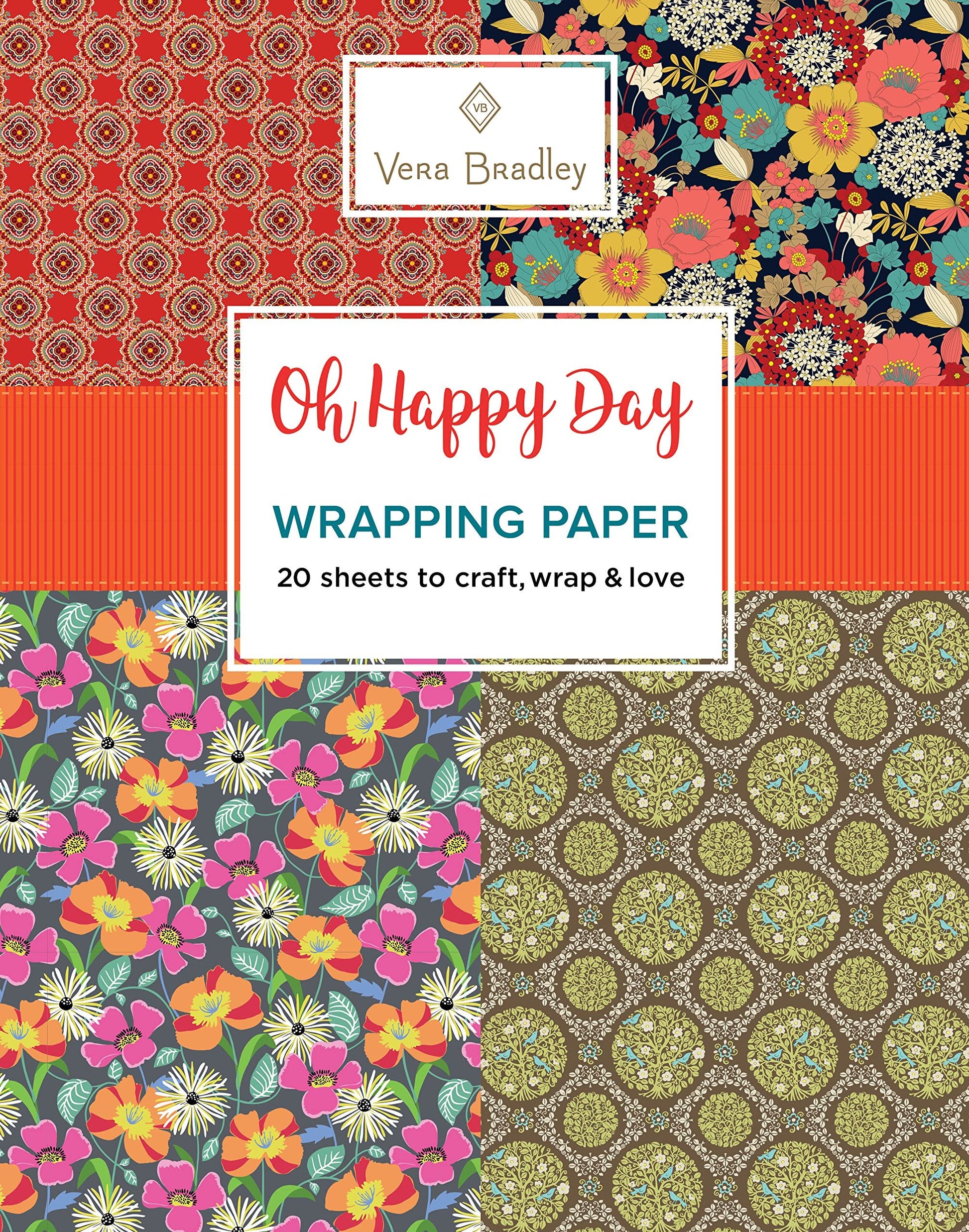Vera Bradley Oh Happy Day Wrapping Paper: 20 Sheets to Craft, Wrap & Love (Design Originals) 18-inch x 24-inch Patterns Perfect for Celebration Gifts, plus 20 Ready-to-Color Gift Cards & Wrap used book depot