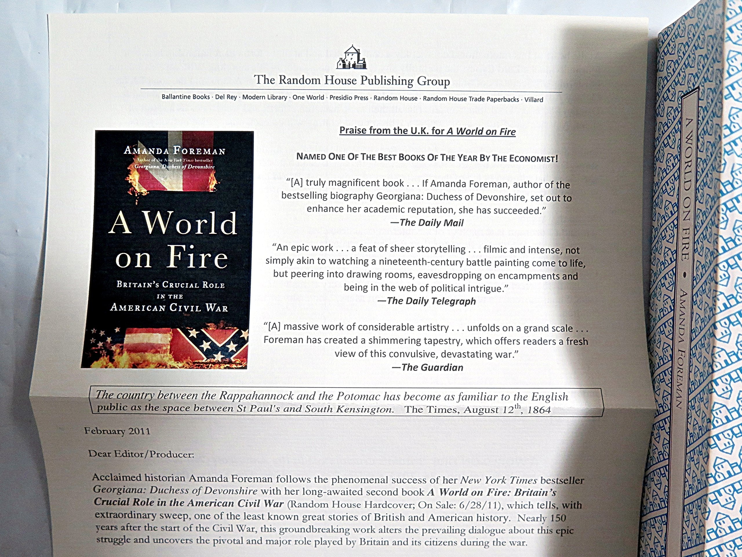 A World on Fire: Britain's Crucial Role in the American Civil War used book depot