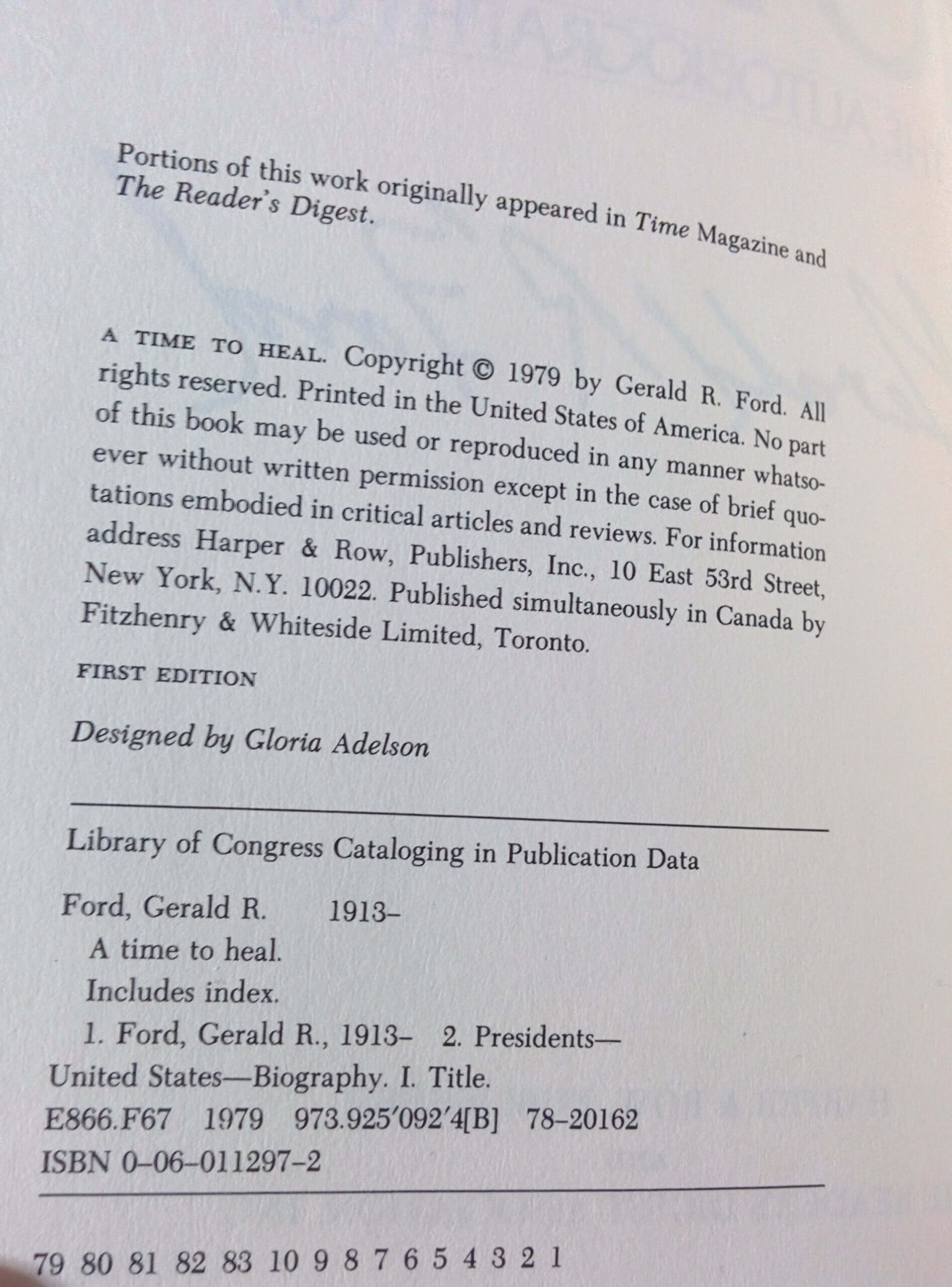 A Time to Heal: The Autobiography of Gerald R. Ford used book depot