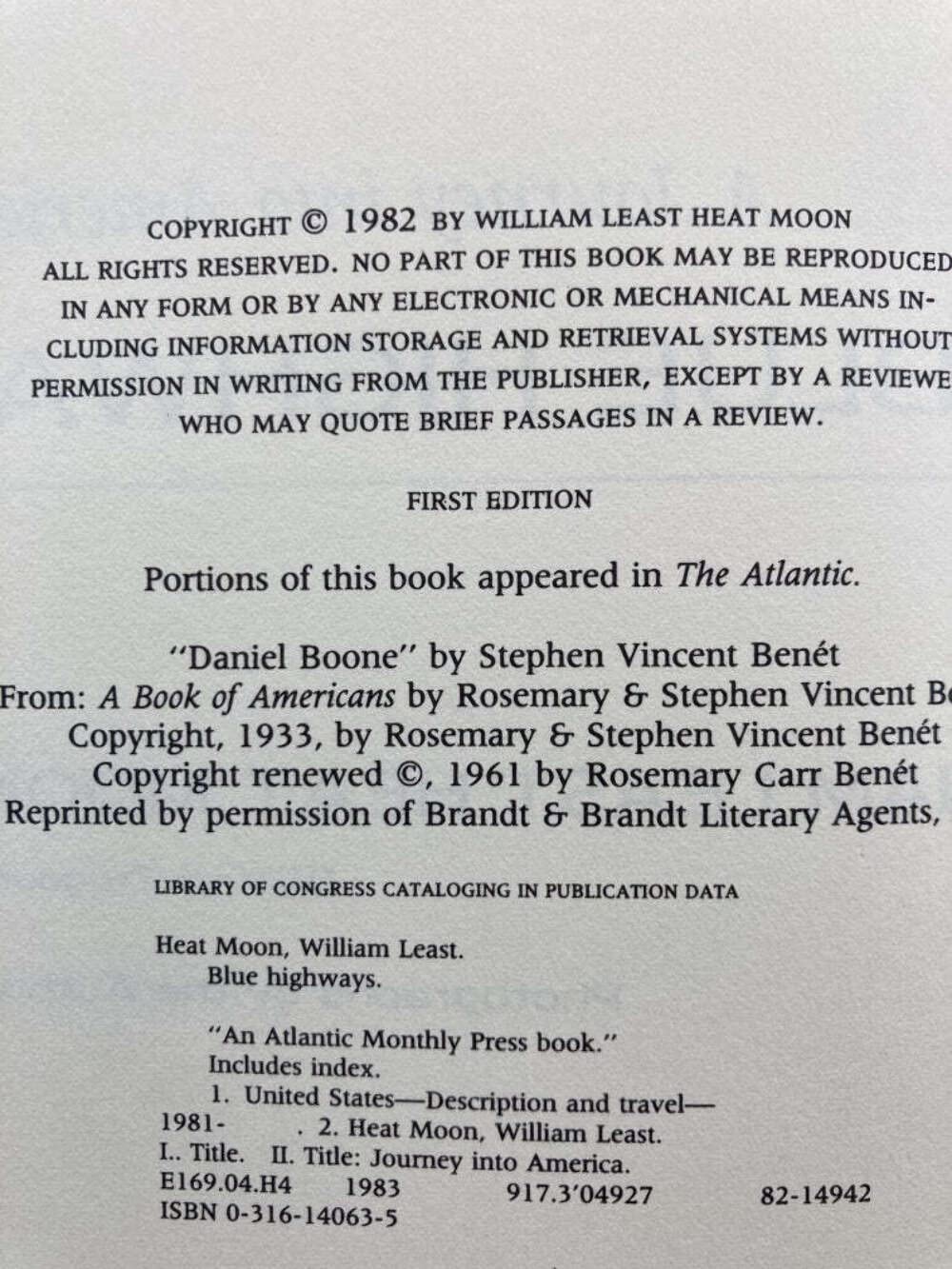 Blue Highways: A Journey into America used book depot