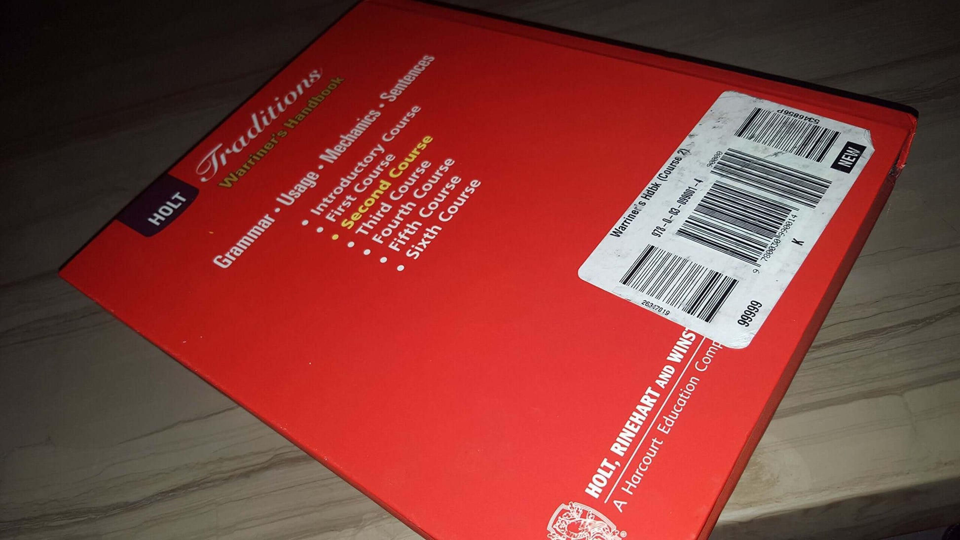 Warriner's Handbook: Second Course: Grammar, Usage, Mechanics, Sentences used book depot
