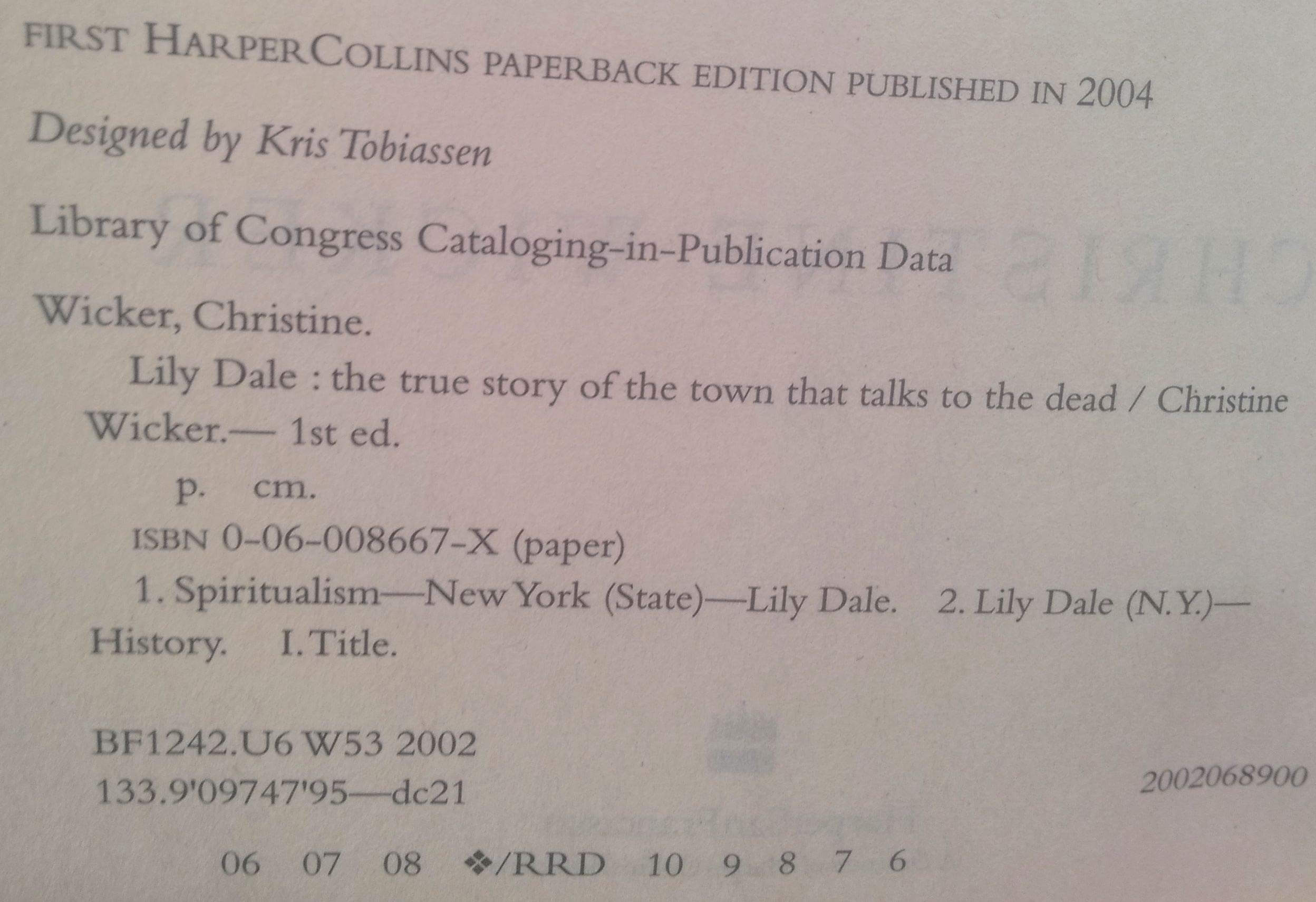 Lily Dale: The True Story of the Town that Talks to the Dead used book depot