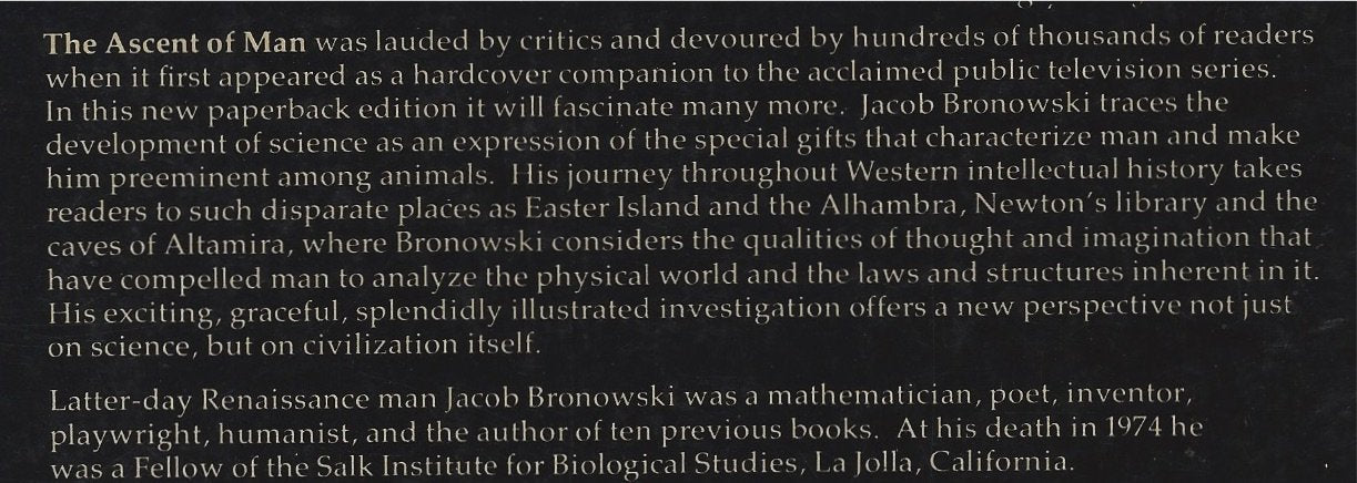 The Ascent of Man used book depot