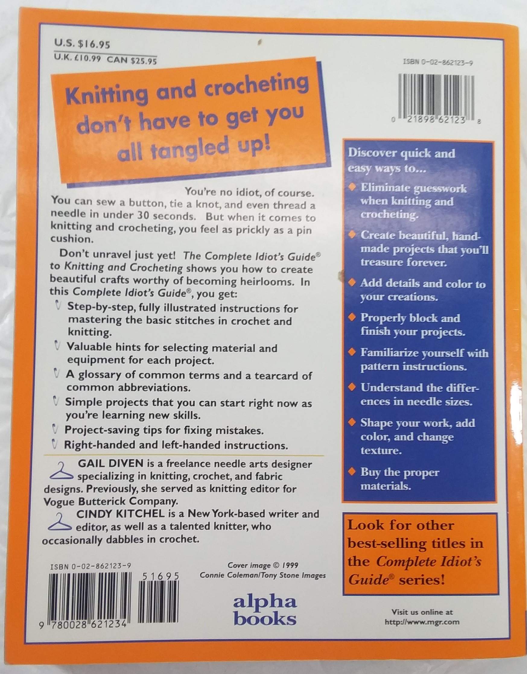 The Complete Idiot's Guide to Knitting and Crocheting used book depot