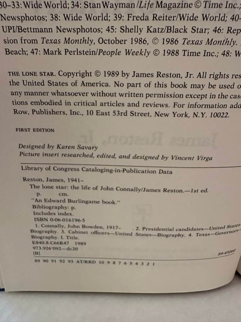 The Lone Star: The Life of John Connally used book depot