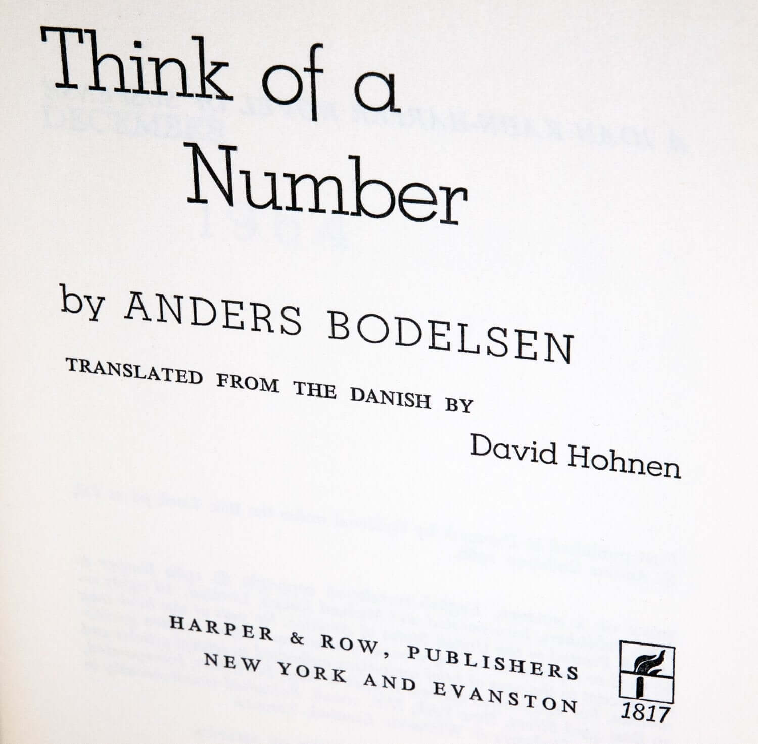 Think of a Number used book depot